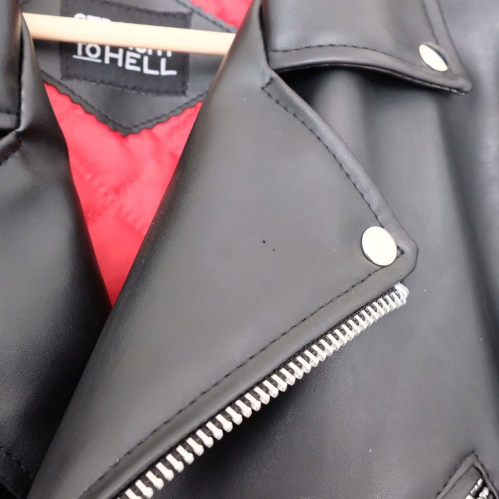 Straight to Hell Vegan Commando Vegan Leather Jacket - Mens 40 - Picture 3 of 4